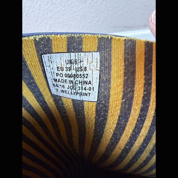 Joules Tall Navy Blue Rainboots Dogs Waterproof 2016 Heel British Gardening 39 8 - Picture 8 of 8